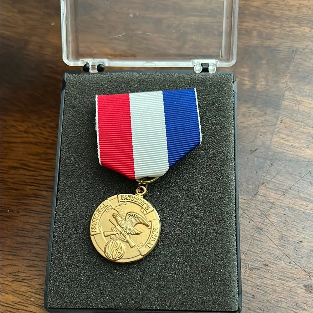Gold Medal with Red, White, and Blue Ribbon Natinal Patriots Medal
